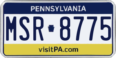 PA license plate MSR8775