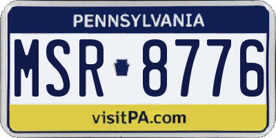 PA license plate MSR8776
