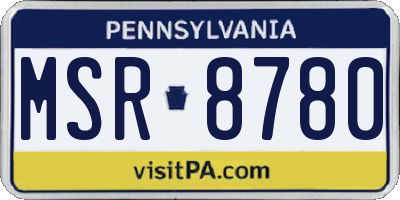 PA license plate MSR8780