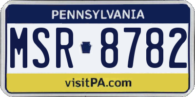 PA license plate MSR8782