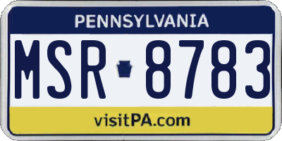 PA license plate MSR8783