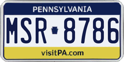 PA license plate MSR8786