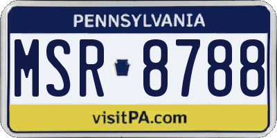 PA license plate MSR8788