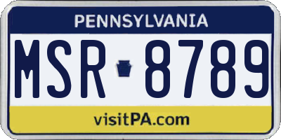 PA license plate MSR8789