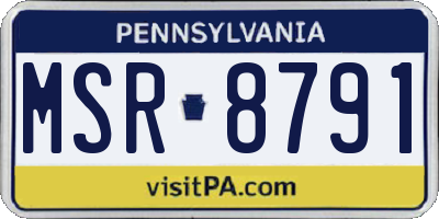 PA license plate MSR8791