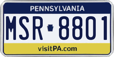 PA license plate MSR8801