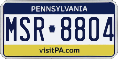 PA license plate MSR8804