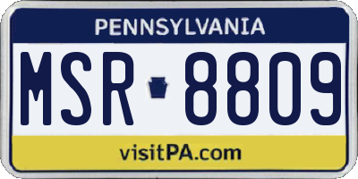 PA license plate MSR8809