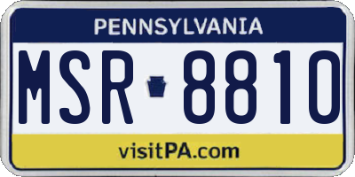 PA license plate MSR8810