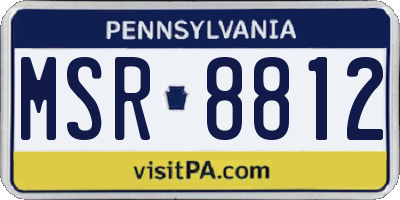 PA license plate MSR8812