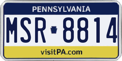 PA license plate MSR8814