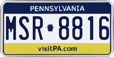 PA license plate MSR8816