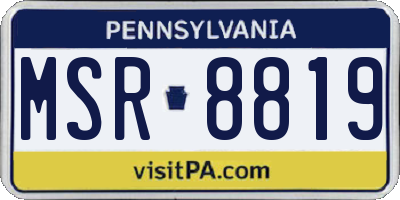 PA license plate MSR8819