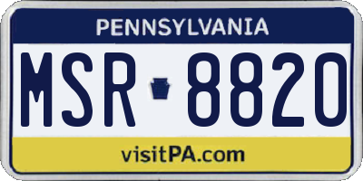 PA license plate MSR8820