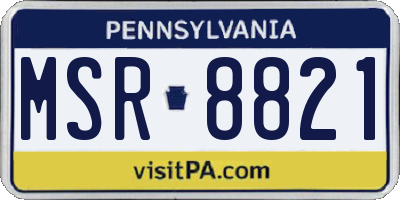 PA license plate MSR8821