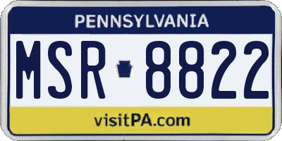 PA license plate MSR8822