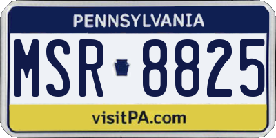 PA license plate MSR8825