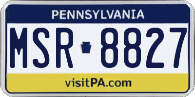 PA license plate MSR8827