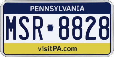 PA license plate MSR8828