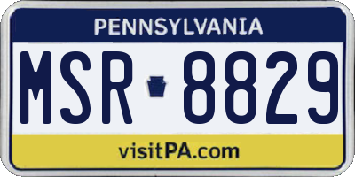 PA license plate MSR8829