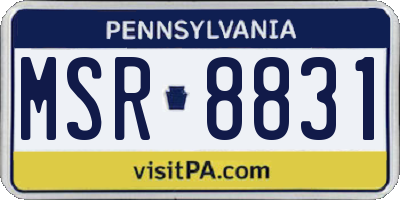 PA license plate MSR8831