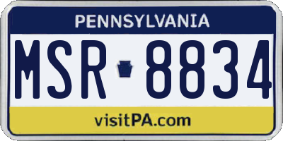 PA license plate MSR8834
