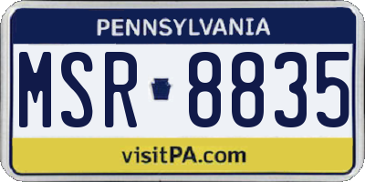 PA license plate MSR8835