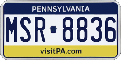 PA license plate MSR8836