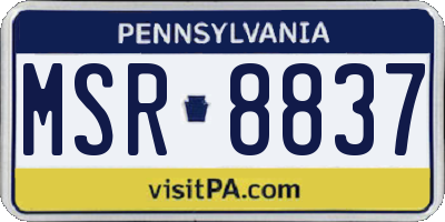 PA license plate MSR8837