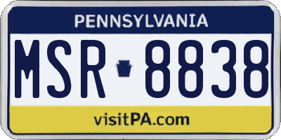 PA license plate MSR8838