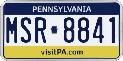 PA license plate MSR8841