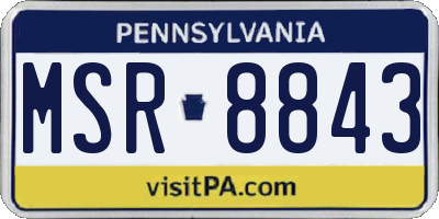 PA license plate MSR8843