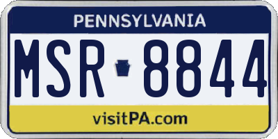 PA license plate MSR8844
