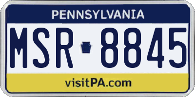 PA license plate MSR8845