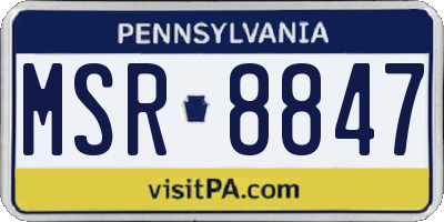 PA license plate MSR8847