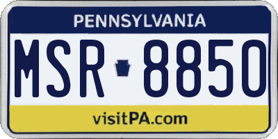 PA license plate MSR8850