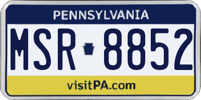 PA license plate MSR8852