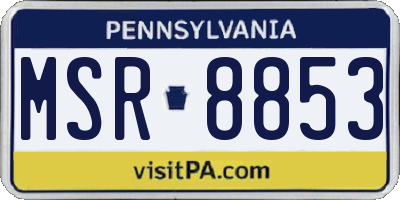 PA license plate MSR8853