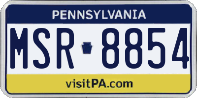 PA license plate MSR8854