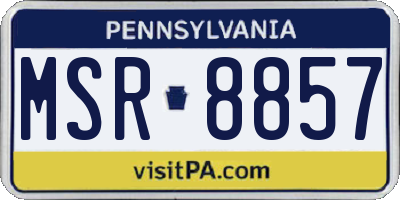 PA license plate MSR8857