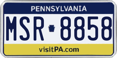 PA license plate MSR8858