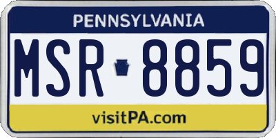 PA license plate MSR8859