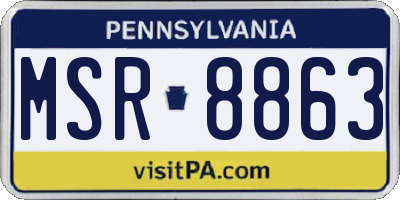 PA license plate MSR8863