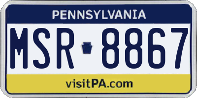 PA license plate MSR8867