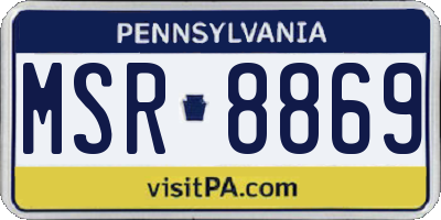 PA license plate MSR8869