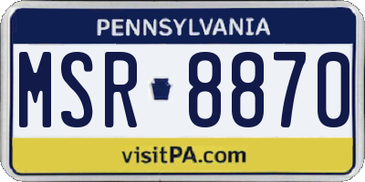 PA license plate MSR8870