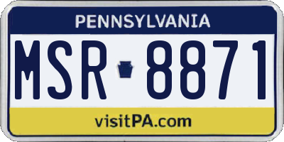 PA license plate MSR8871