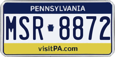 PA license plate MSR8872