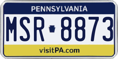PA license plate MSR8873