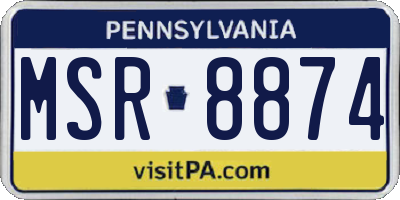 PA license plate MSR8874